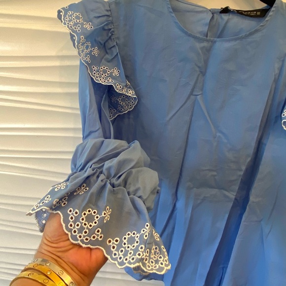 NWT Zara cotton embroidered eyelet blouse - Picture 10 of 13